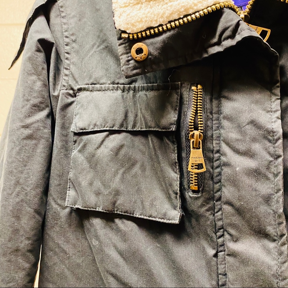 Madden Girl Utility Jacket Sherpa Lined Collar - Picture 6 of 8